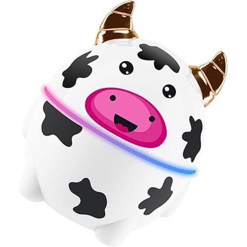 Cute Pet Humidifier, Moisturizing Soft Mist 1m Cable Mini Desktop Humidifier 230ml Water Tank For Bedroom (Cow)