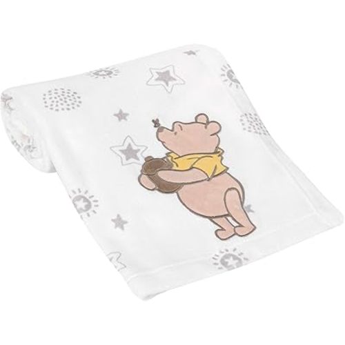 Lambs & Ivy Disney Baby Winnie The Pooh Cream Fleece Appliqued Baby Blanket