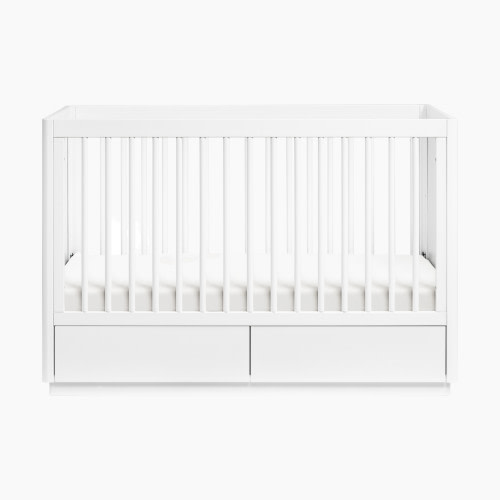 babyletto Bento 3-in-1 Storage Crib with Toddler Bed Conversion Kit - White