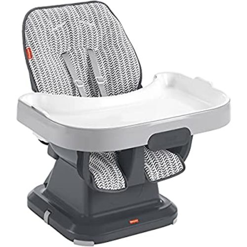Fisher-Price SpaceSaver Simple Clean High Chair – Pencil Strokes, portable baby-to-toddler dining chair and booster seat [Amazon Exclusive]