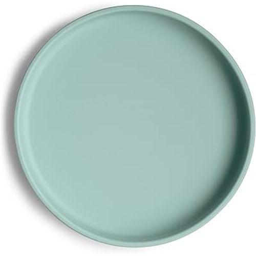mushie Classic Silicone Suction Plate | BPA-Free Non-Slip Design (Powder Blue)