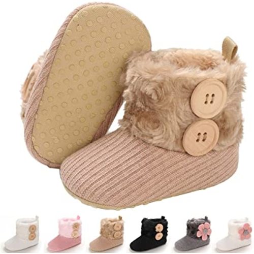 E-FAK Baby Boy Girl Boots Newborn Shoes Winter Snow Bowknot Anti-Slip Soft Sole Warm Infant Toddler Prewalker Booties