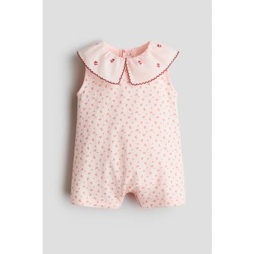 COTTON ROMPER SUIT WITH COLLAR