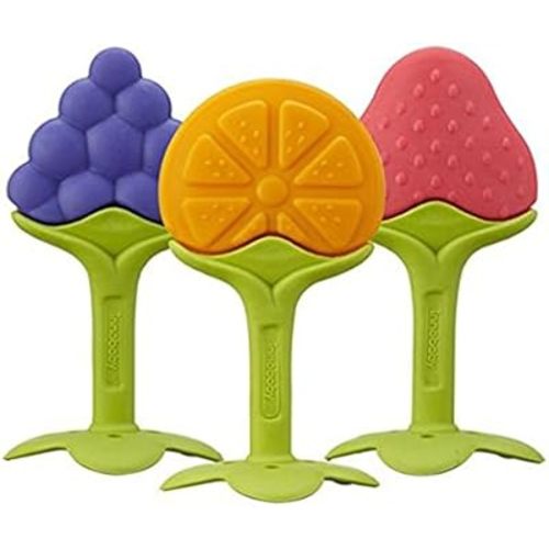 Award Winning Original Teethin’ Smart EZ Grip Fruit Teether by Innobaby - Sore Gum Relief for Front Teeth & Molars with BPA Free Teether Sensory Toy for Babies & Toddlers - Grape/Citrus/Berry