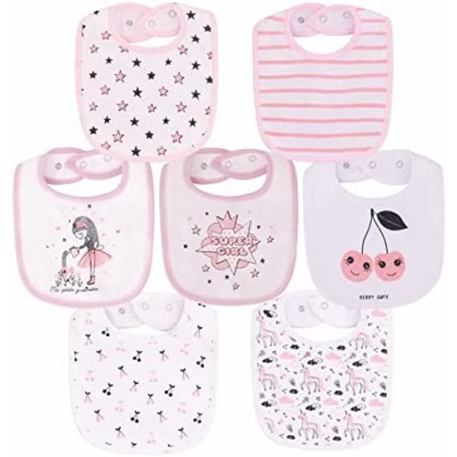 Maiwa Waterproof Terry cloth Baby bibs with Snaps for newborn girl boy, drool and teething for baby