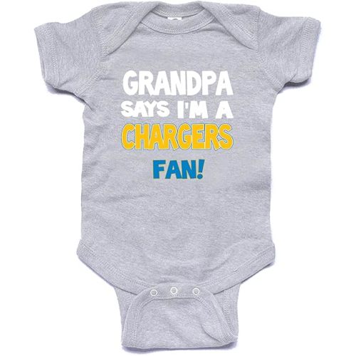 NanyCrafts Baby's My Grandpa Says I'm a Chargers Fan Bodysuit, Baby Chargers Fan