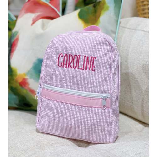 Seersucker Backpack - Pink