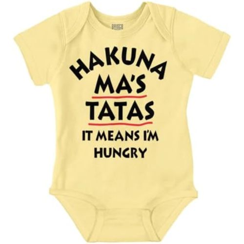 Brisco Brands New to Nursing Funny Hungry Babies Baby Romper Boys or Girls