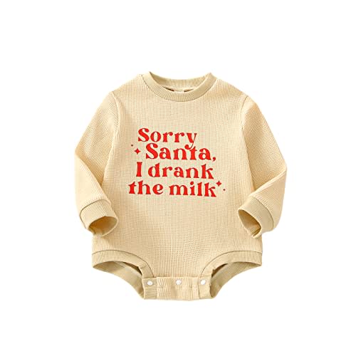FYBITBO My First Christmas Baby Girl Boy Outfit Sweatshirt Romper Sweater Onesie Long Sleeve Bodysuit Fall Clothes