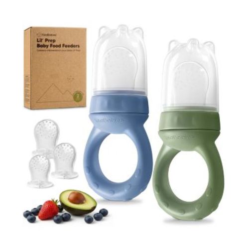 2-Pack Prep Baby Food Feeder, BPA-Free Silicone Baby Fruit Feeder for Teething, 6-12 Months BLW Feeding Essentials
