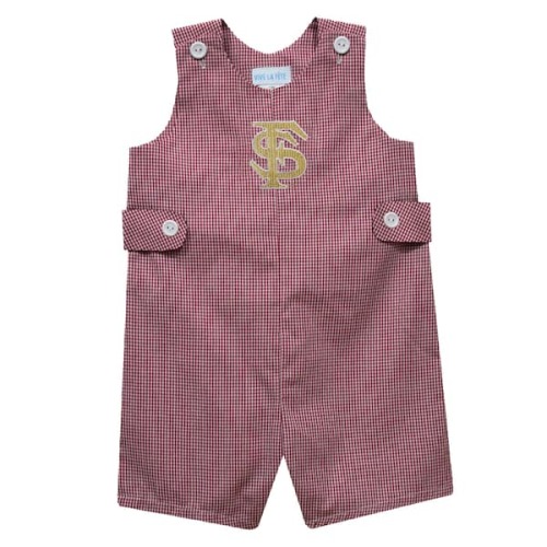 Vive La Fete Florida State Seminoles Infant Garnet Gingham Jon Jon Romper