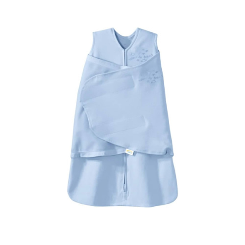 HALO 100% Cotton Sleepsack Swaddle, 3-Way Adjustable Wearable Blanket, TOG 1.5, Baby Blue, Newborn, 0-3 Months