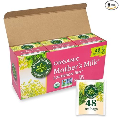 Traditional Medicinals Tea, Organic Mother's Milk, Promotes Healthy Lactation, Breastfeeding Support, 48 Tea Bags (3 Pack)