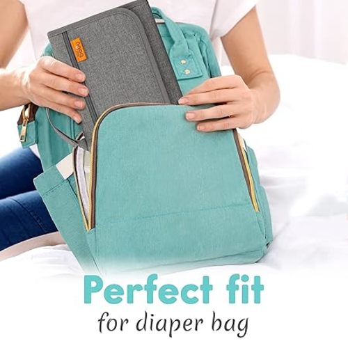 Kopi Baby Portable Diaper Changing Pad - Baby Changing Pad & Diaper Changer Travel Bag, Smart Design Baby Changing Mat, Portable Changing Pad for Baby, Baby Changing Station, Infant Gift - Grey - Modern