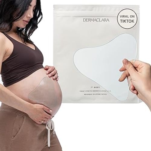 Dermaclara Large Body Patch - Pregnancy Stretch Mark Prevention & Removal, C Section Cover Up Belly Scar Sheet, Maternity Skincare, Mom to Be Silicone Gel Sheet, Reusable up to 30 Times - 1 Patch