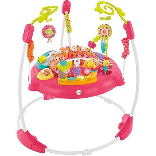 Fisher-Price Baby Bouncer Rainforest Jumperoo Musical Activity Center with Lights Sounds & Developmental Toys