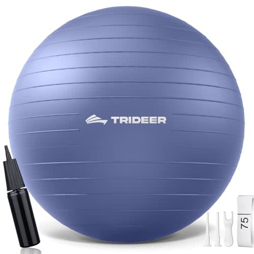 Trideer Yoga Ball – Anti-Burst Exercise Ball for Pregnancy, Office, Birthing, Stretching & Core Workout – Home Gym & Therapy