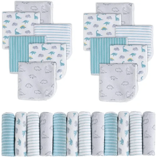 Baby Washcloths, Super Soft Absorbent Baby Bath Wash Cloths for Face & Body, Gentle on Sensitive Skin, 24 Pack