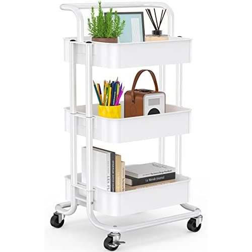 3 Tier Mesh Utility Cart (White)