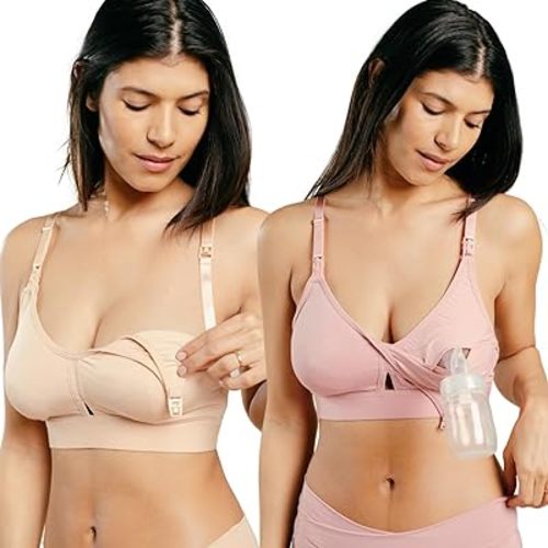 Supermom Pumping and Nursing Bra - Hands Free Nursing Bra for Pumping - Breastfeeding Bras Comfortable & Supportive