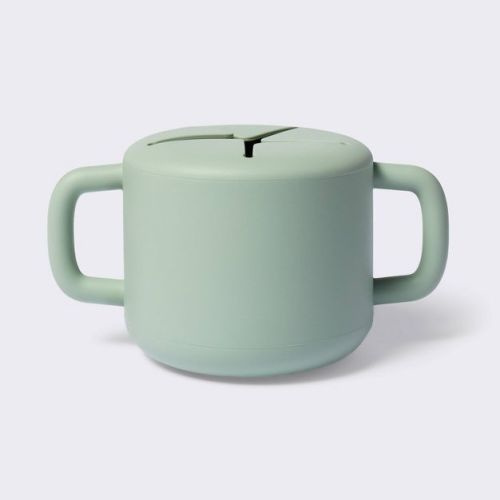 Silicone Snack Cup With Lid - Green - Cloud Island™