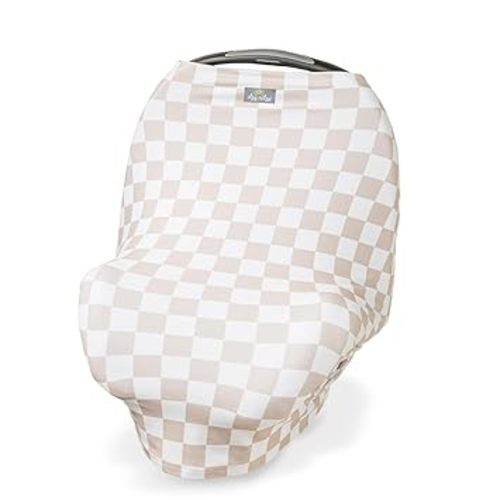 Itzy Ritzy 4-in-1 Nursing Cover, Car Seat Cover, Shopping Cart Cover & Infinity Scarf – Breathable, Multi-Use Nursing Cover Up for Breastfeeding, Carseat Canopy & Stroller Cover (Checkerboard)