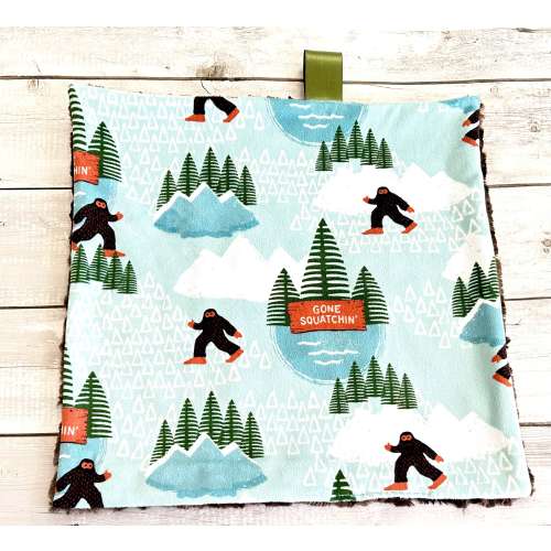 Bigfoot Baby Lovey, Sasquatch Forest Lovie, Mountain Cuddle Lovey, Baby Gift, Adventure Themed Nursery, Yeti Minky Lovey, Bigfoot Woods Baby