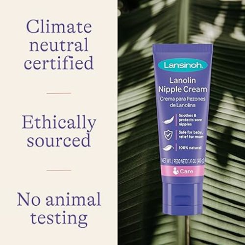 Lansinoh Lanolin Nipple Cream, Safe for Baby and Mom, Breastfeeding Essentials, 2.82 Ounces - Lanolin 2 Count