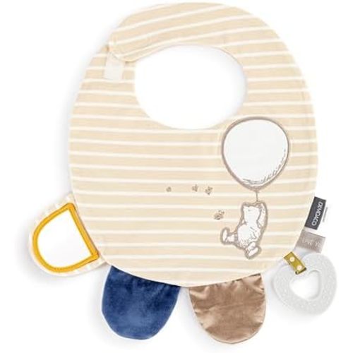 DEMDACO Mommy & Me 11.5 x 10 Inch Textured Fabric, Tactile, Teething Ring, Feeding, Activity Bib