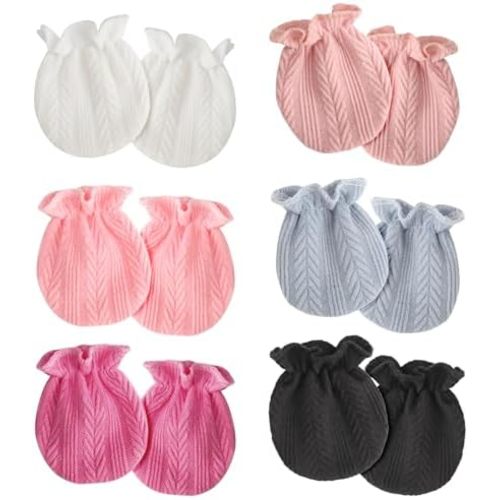 Newborn Baby Mittens No Scratch Cotton Elastic Wrist Gloves Infant Toddler Mittens for Baby Boy Girl 0-6 Months