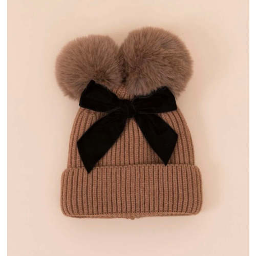 Double Pom Pom Knit Hat