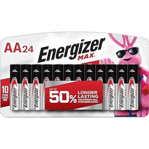 Energizer AA Batteries Double A Max Alkaline Battery, 24 Count
