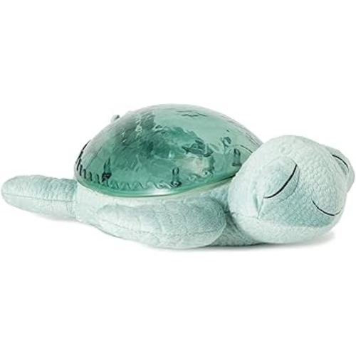 Cloud b Ocean Projector Nightlight with 2 White Noises and 2 Soothing Sounds | Adjustable Settings and Auto-Shutoff | Cry Sensor | Recycled Fabric | Tranquil Turtle - Green (Rechargeable)