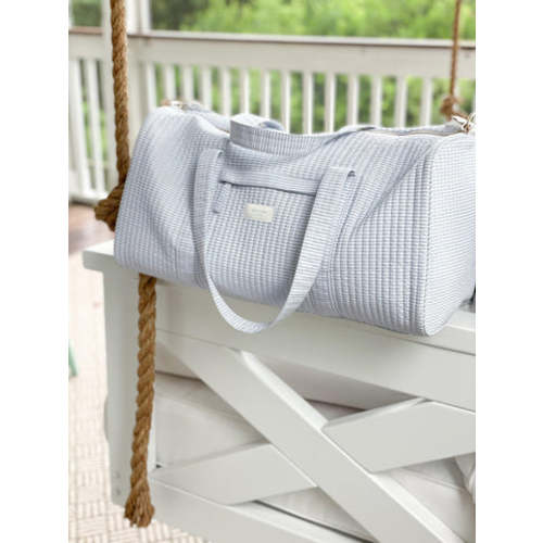 powder blue stripe weekender bag – minnow