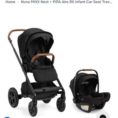 Nuna MIXX Next + PIPA Aire RX Infant Car Seat Travel System - Caviar