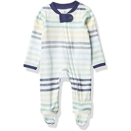 HonestBaby Baby Boys' Sleep and Play Footed Pajamas One-Piece Sleeper Jumpsuit Zip-front Pjs Organic Cotton
