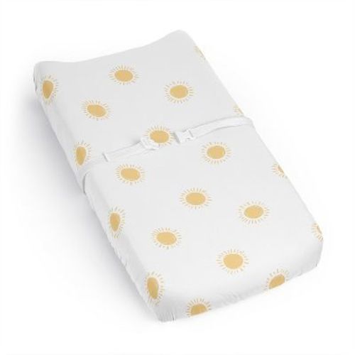 Sweet Jojo Designs Baby Boy, Girl, Unisex/Gender Neutral Changing Pad Sheet Boho Sun White and Mustard Yellow