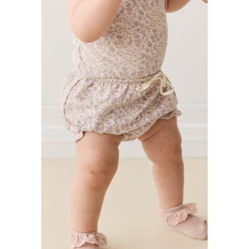 Organic Cotton Frill Bloomer - Amber Floral Lilac Ash – Jamie Kay USA