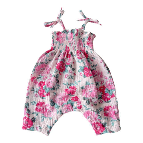 Muslin Smocked Jumpsuit, Pink Splendor