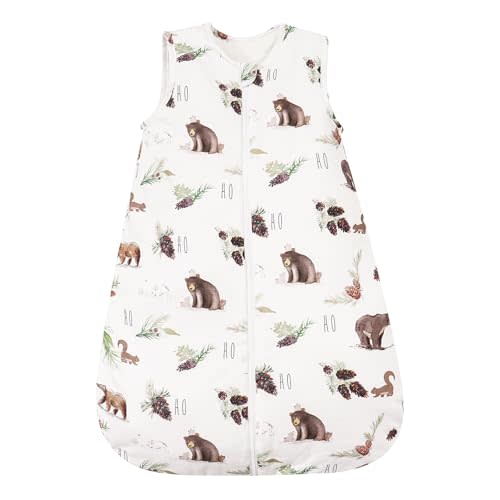 david's kids Baby Winter Sleep Sack 6-12 Months, 2.5 TOG Cotton Baby Wearable Blanket with 2-Way Zipper, Warm Sleep Sack for Unisex Boys Girls, Medium Size, Animals