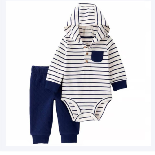 Baby Boy Carter’s® Stripe Hooded Bodysuit & Pants Set - Boscov's