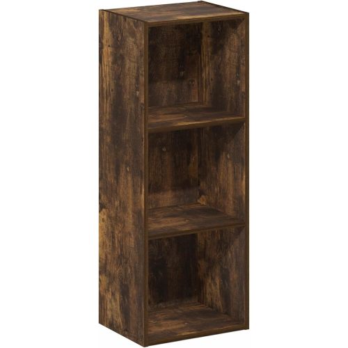 Furinno Luder 3-Tier Open Shelf Bookcase, Amber Pine