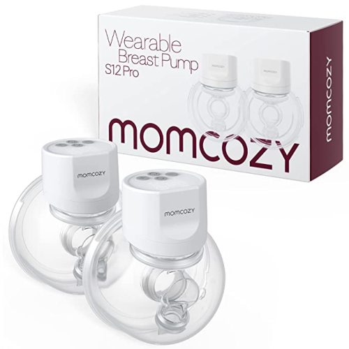 Momcozy Breast Pump S12 Pro Hands-Free, Wearable & Wireless Pump with Soft Double-Sealed Flange, 3 Modes & 9 Levels Double Electric Pump Portable, Smart Display, 24mm, 2 Pack, Elegant White - Pack of 2