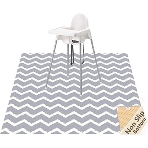 Baby Splat Mat for Under High Chair, 51 x 51 Inch Splash Mat, Waterproof and Washable Spill Mat, Anti-Slip Floor Protector