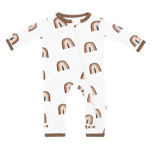Zippered Romper in Coffee Rainbow