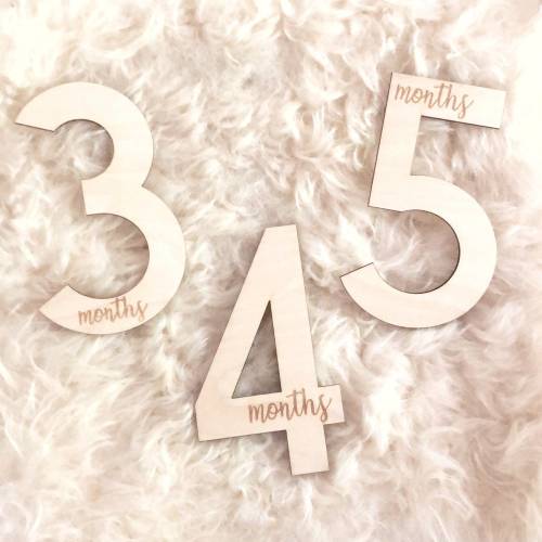 Baby Milestone Cards - Monthly Baby Photo Prop - Baby Shower Gift - Milestone Blocks - Wood milestone card - Baby Milestone Numbers