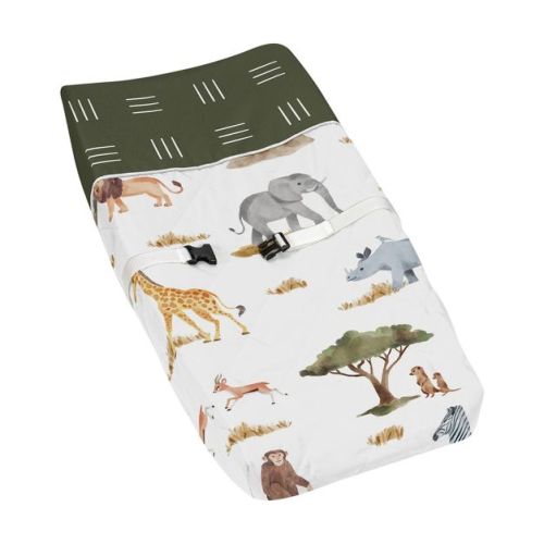Sweet Jojo Designs Boy or Girl Gender Neutral Unisex Changing Pad Cover Jungle Animals Yellow Orange and White