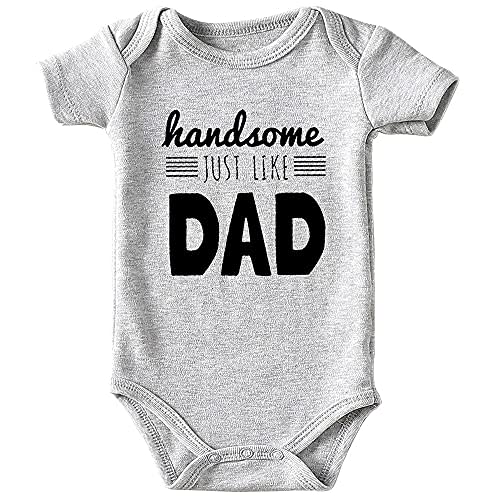 shlrzy Handsome just Like dad Newborn Baby boy Clothes Unisex Funny Baby Bodysuits for Girls