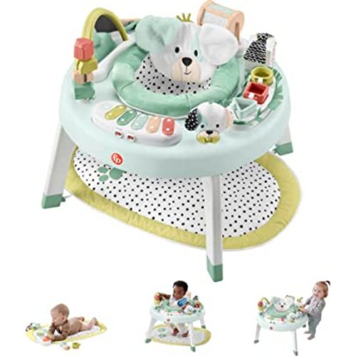 Fisher-Price Baby To Toddler Toy 3-In-1 Snugapuppy Activity Center and Play Table with Lights Sounds and Developmental Activities