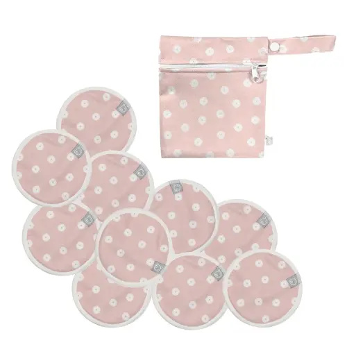 La Petite Ourse Washable Nursing Pads for Breastfeeding - 4-Layer Bamboo and Polyester Reusable Breast Pads Nursing - Ultra-Soft, Thin & Highly Absorbent, Urban - Pack of 10.